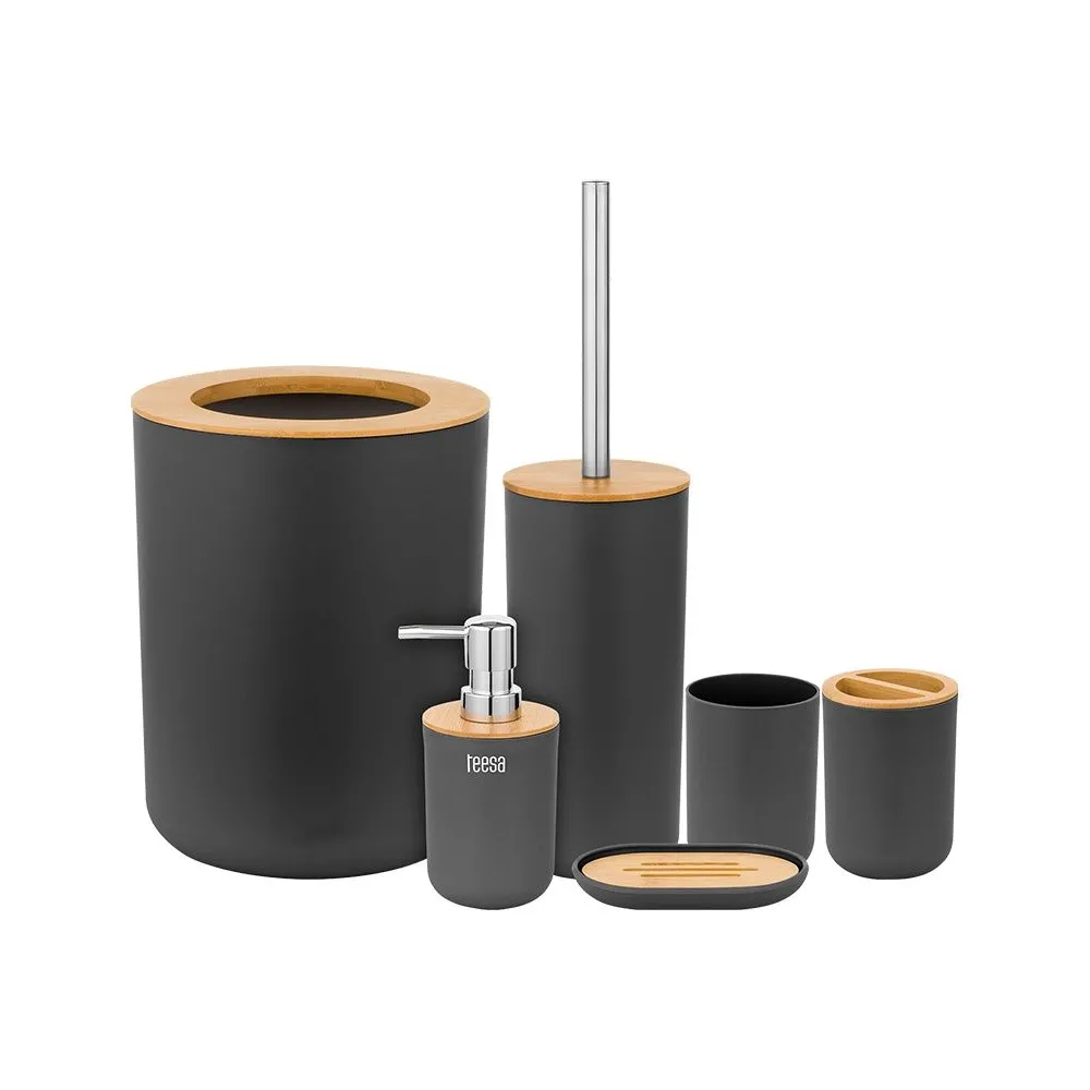 Set 6 accesorii baie negru teesa