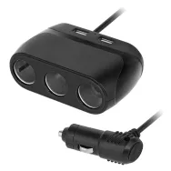 Splitter bricheta auto x3 cu usb si cablu peiying