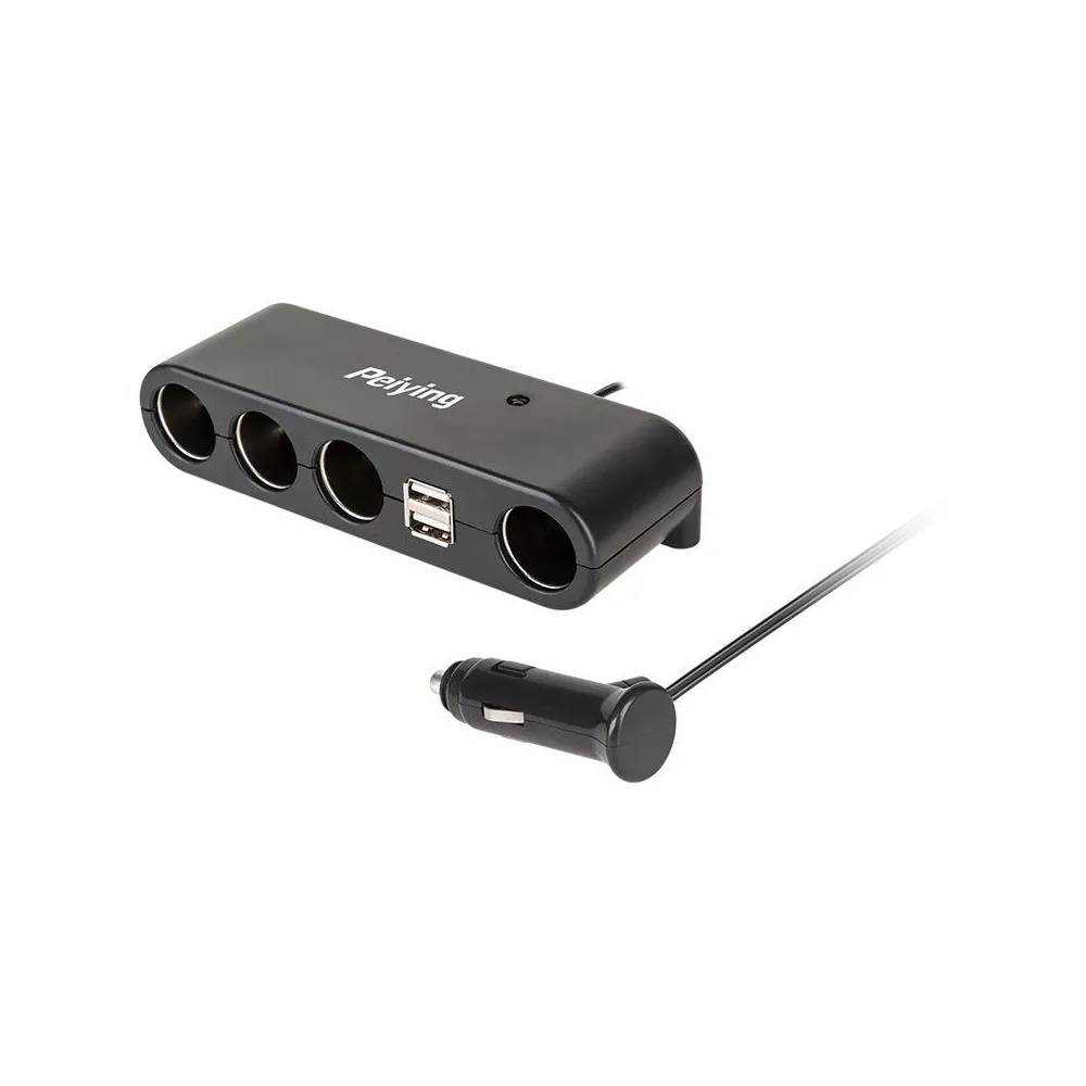 Splitter bricheta auto x4 cu usb si cablu peiying