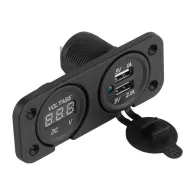 Mufa montaj auto incarcare 2xusb 3.1a+display tensiune