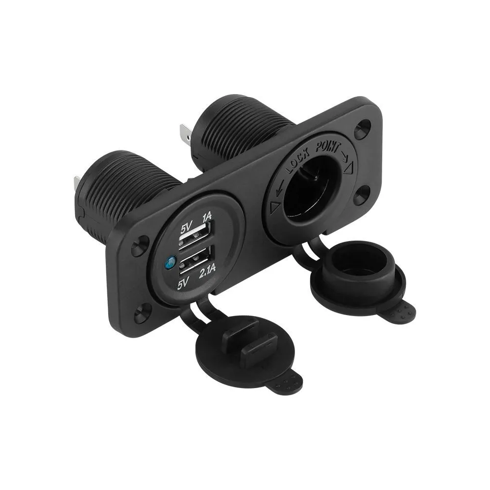 Mufa montaj auto incarcare 2xusb 3.1a+bricheta