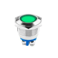 Indicator led verde metalic 18mm 230v