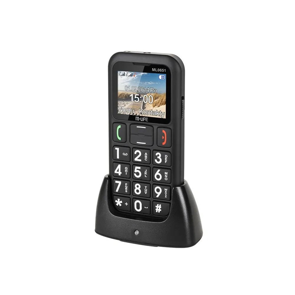 Telefon gsm seniori dual sim docking m-life