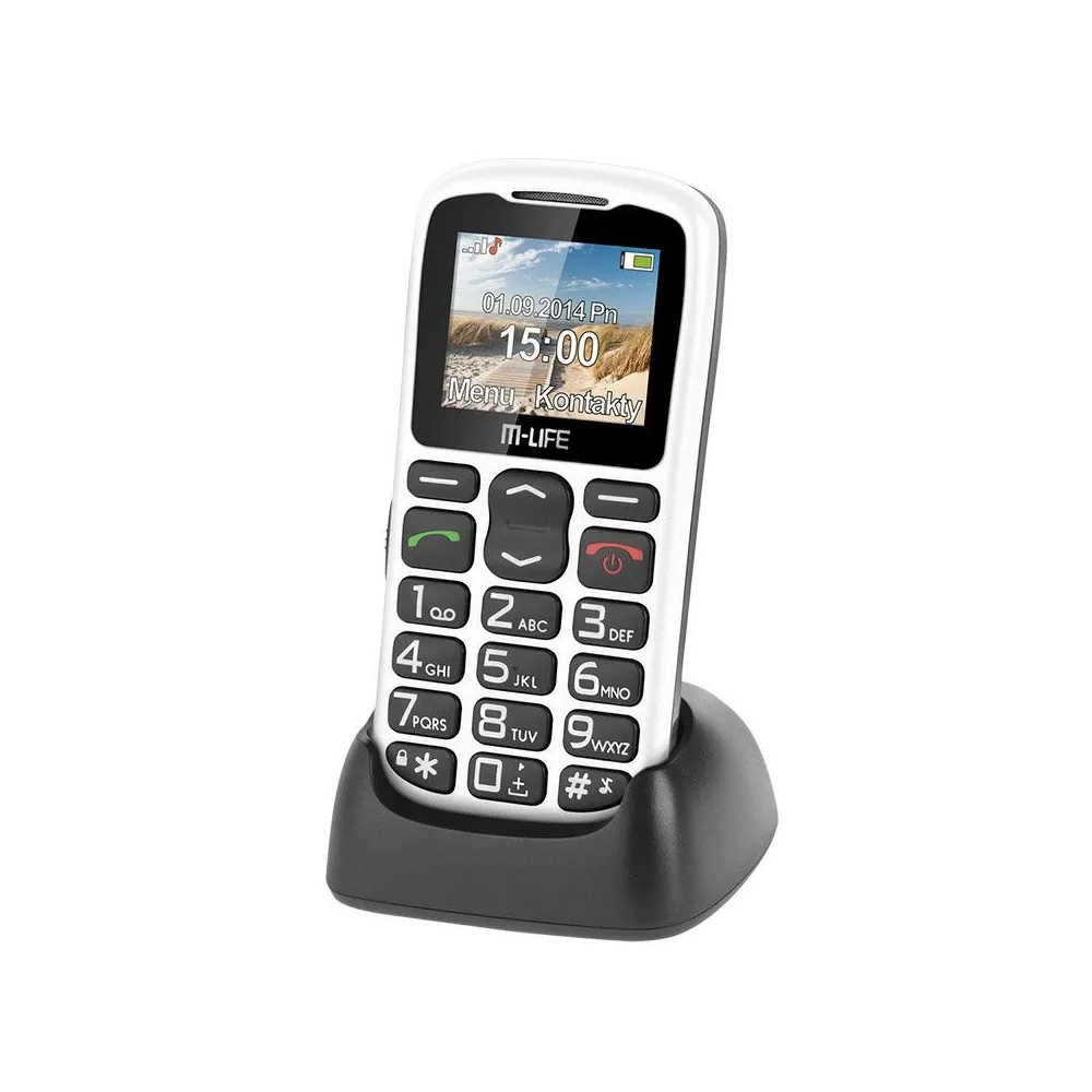 Telefon gsm senior cu docking m-life  alb