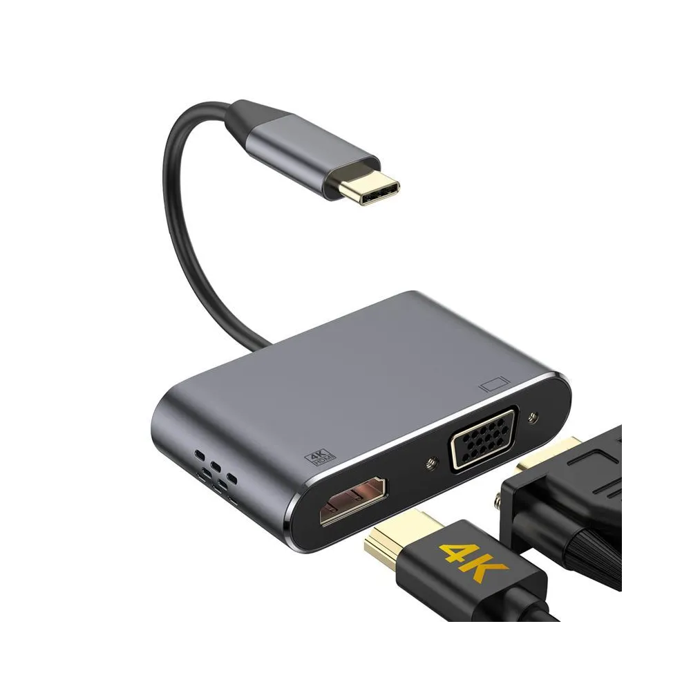 Adaptor tip c - hdmi 4k 30hz si vga (simultan)