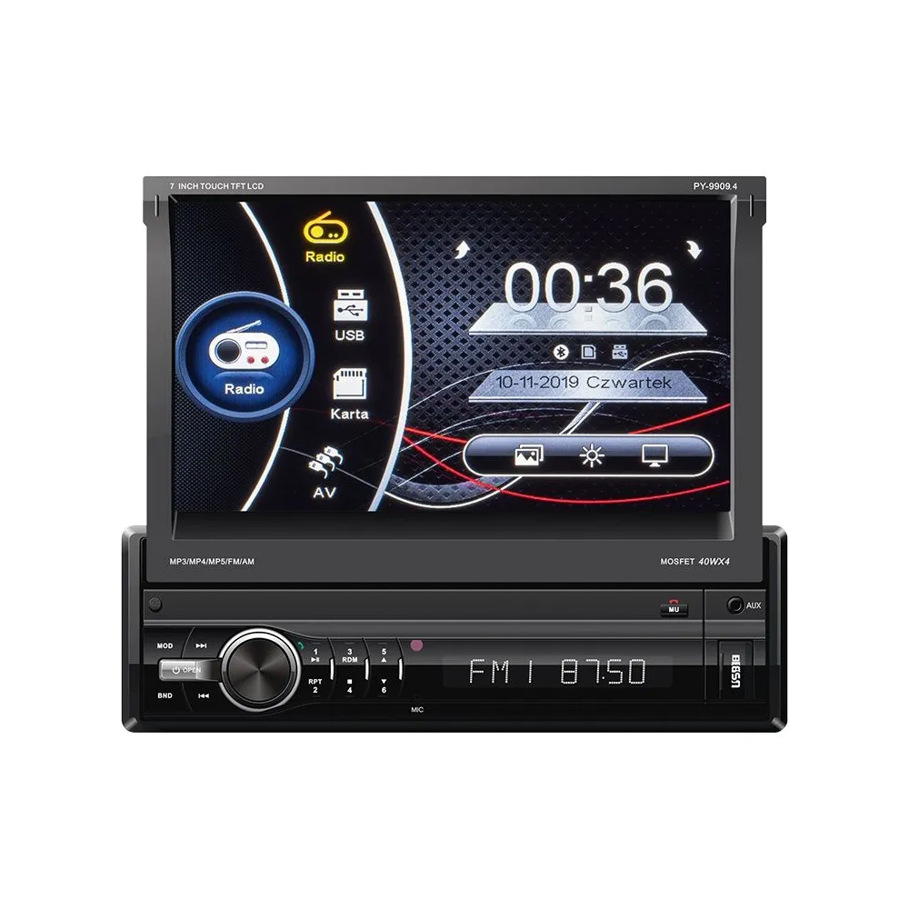 Radio player 1 din 7 inch bt 4x40w peiying