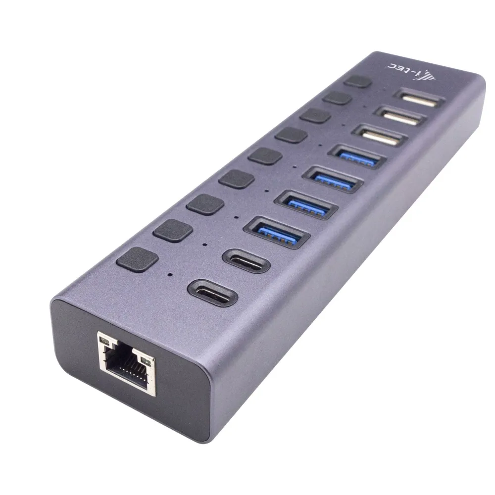 i-tec CACHARGEHUB9LAN hub-uri de interfață USB 2.0 Type-C 5000 Mbit s Gri