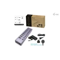i-tec CACHARGEHUB9LAN hub-uri de interfață USB 2.0 Type-C 5000 Mbit s Gri