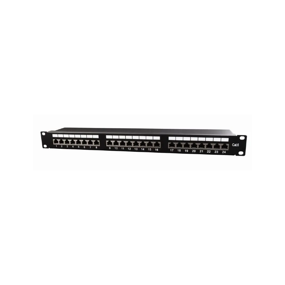 Patch panel gembird 24 porturi cat6 1u pentru rack 19 black npp-c624-002 Gembird - 1