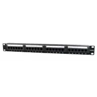 Patch panel gembird 24 porturi cat5e 1u pentru rack 19 suport posterior pt. gestionare cabluri black npp-c524cm-001 Gembird - 1