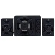 Boxe spacer gaming 2.1 rms: 11w (2 x 3w + 5w) control volum bass si inalte subwoofer lemn mdf 14 x led usb power black spb-thund