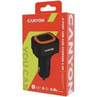 Canyon c-05 universal 4xusb car adapter input 12v-24v output 5v-4.8a