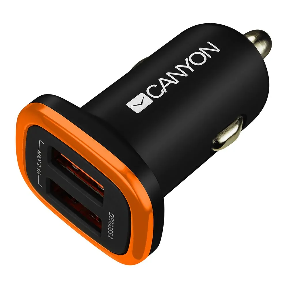 Canyon c-02 universal 2xusb car adapter input 12v-24v output 5v-2.1a