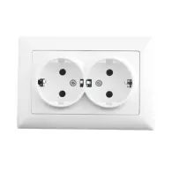 Priza dubla GunSan, 16A, 220V, alb