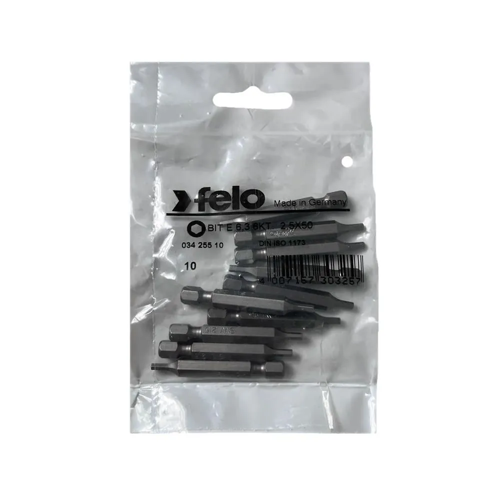 Set 10 biti felo seria industrial profil hex e6.3