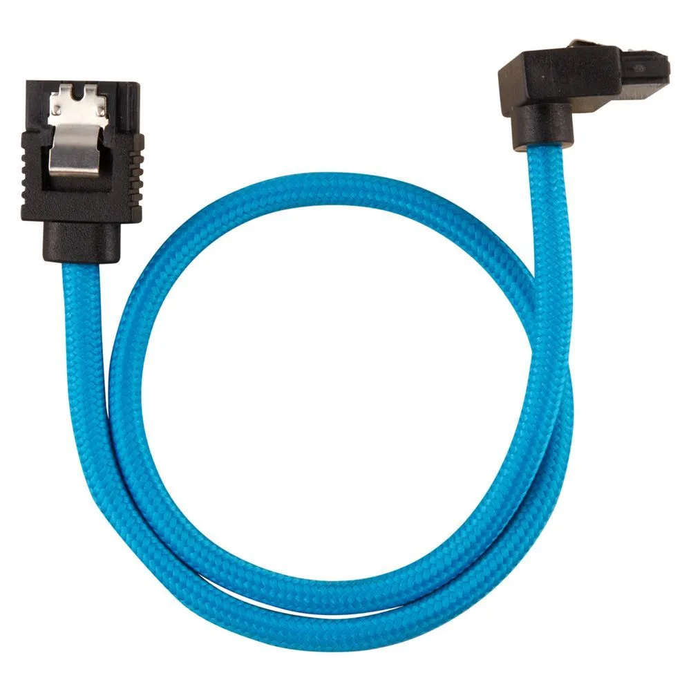 CORSAIR Premium sleeved SATA cable with 90° connector 2-pack - Blue