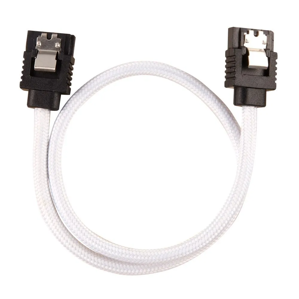 CORSAIR Premium Sleeved SATA Cable 2-pack - White