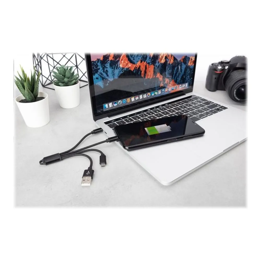 DIGITUS 3-in-1 lightning cable - lightning/USB/USB-C/Micro-USB - 15 cm