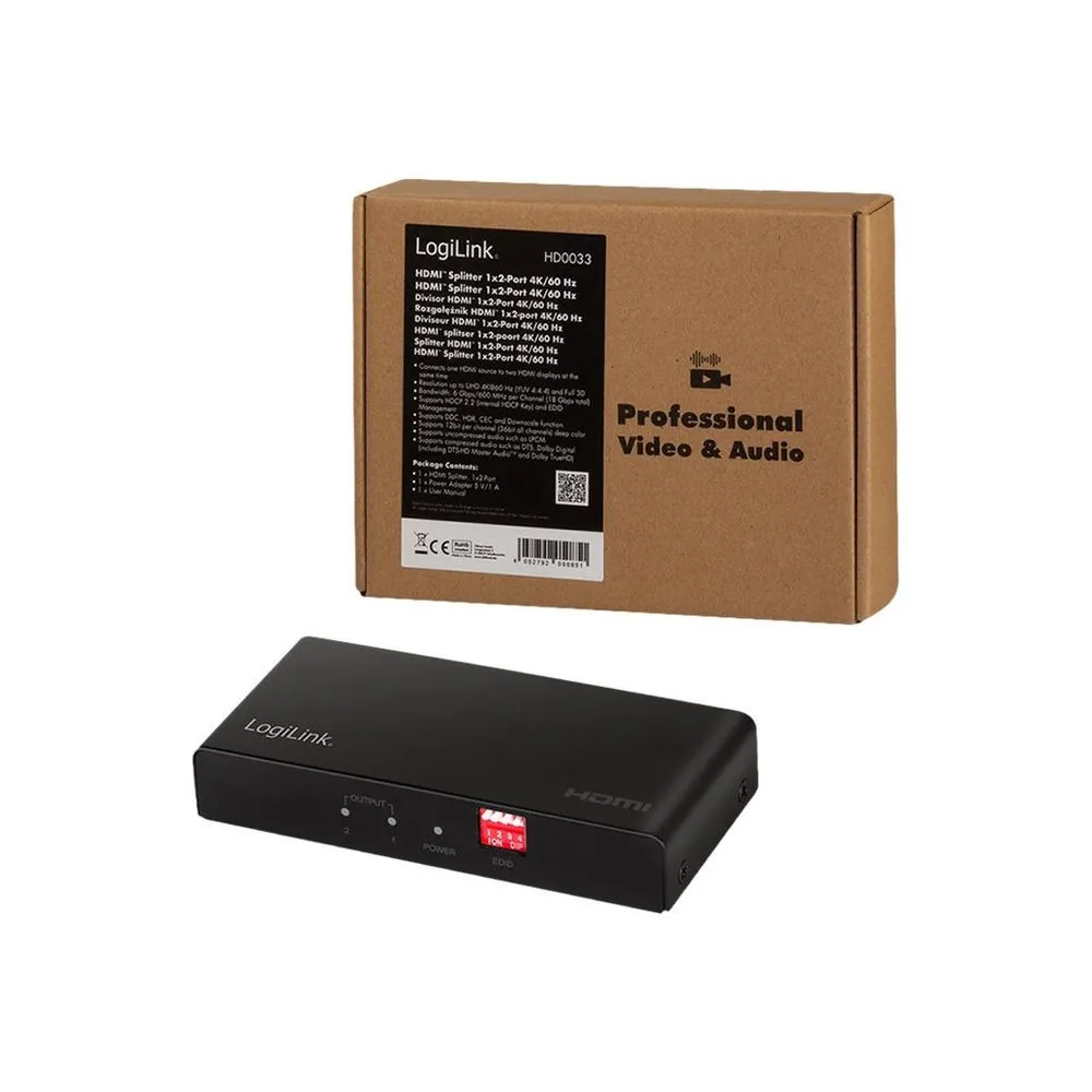 LogiLink - video/audio splitter - 2 ports