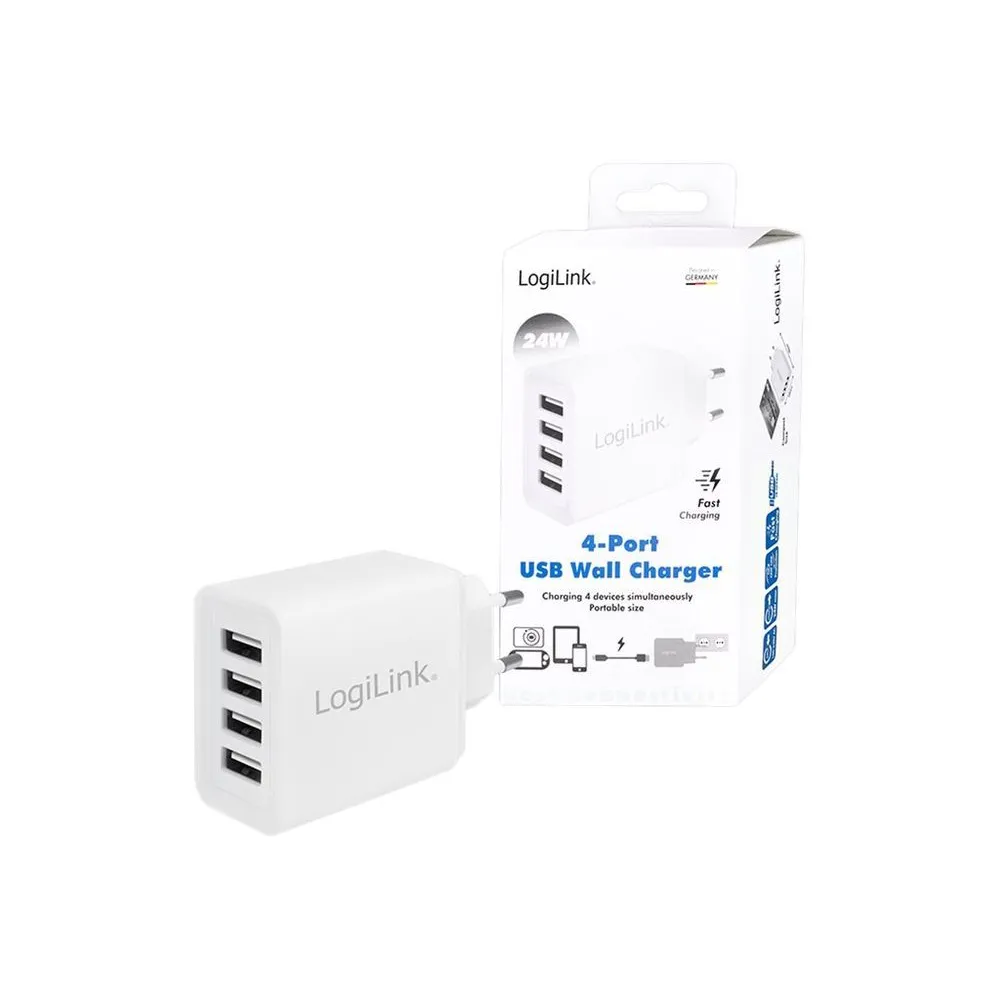 LogiLink power adapter - 4 x USB - 24 Watt
