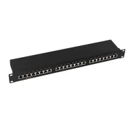 Patch panel logilink 24 porturi stp cat6 1u pentru rack 19 black  np0055 Logilink - 1