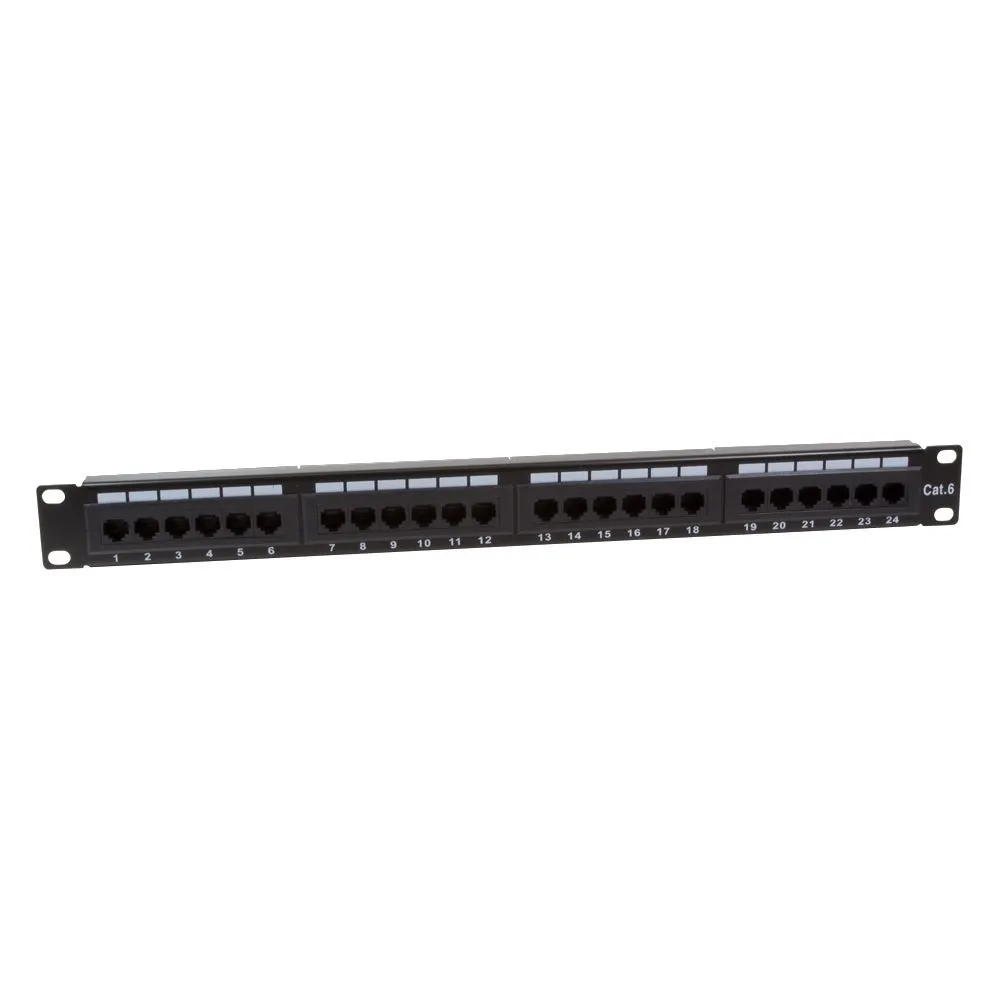 Patch panel logilink 24 porturi  utp cat6 1u pentru rack 19 black np0004 Logilink - 1