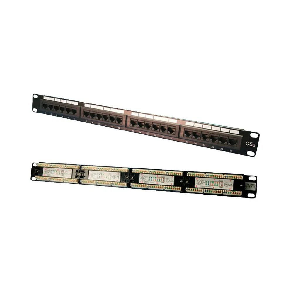Patch panel logilink 24 porturi  utp cat5e 1u pentru rack 19 black np0027 Logilink - 1