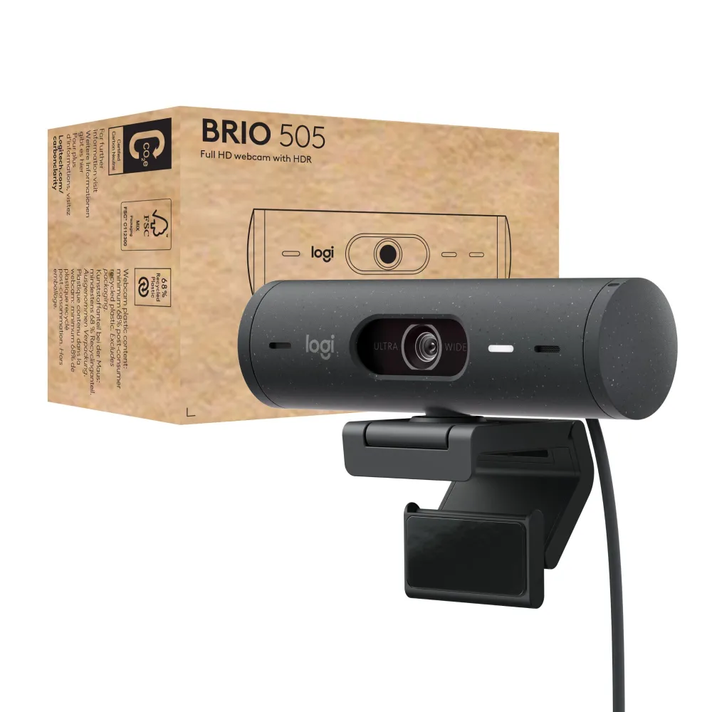 Logitech Brio 505 camere web 4 MP 1920 x 1080 Pixel USB Negru