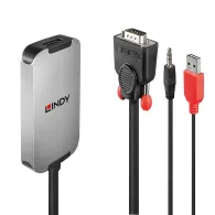 Lindy 38296 adaptor pentru cabluri video Negru, Alb