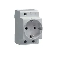 Priza Comtec, 2P+E, pe sina DIN, alb, 16A