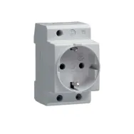 Priza Comtec, 2P+E, pe sina DIN, alb, 16A