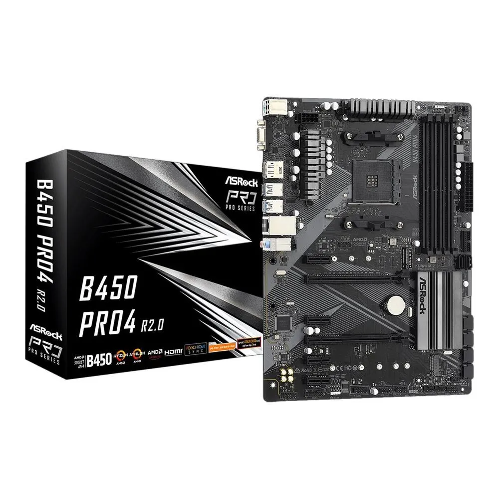 ASRock B450 Pro4 R2.0 - motherboard - ATX - Socket AM4 - AMD B450