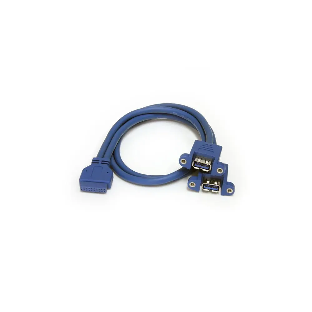 StarTech.com USB3SPNLAFHD adaptor mufă cablu 2 x USB A IDC Albastru