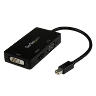 StarTech.com MDP2VGDVHD adaptor pentru cabluri video 0,15 m Mini DisplayPort DVI-D + VGA (D-Sub) + HDMI Negru