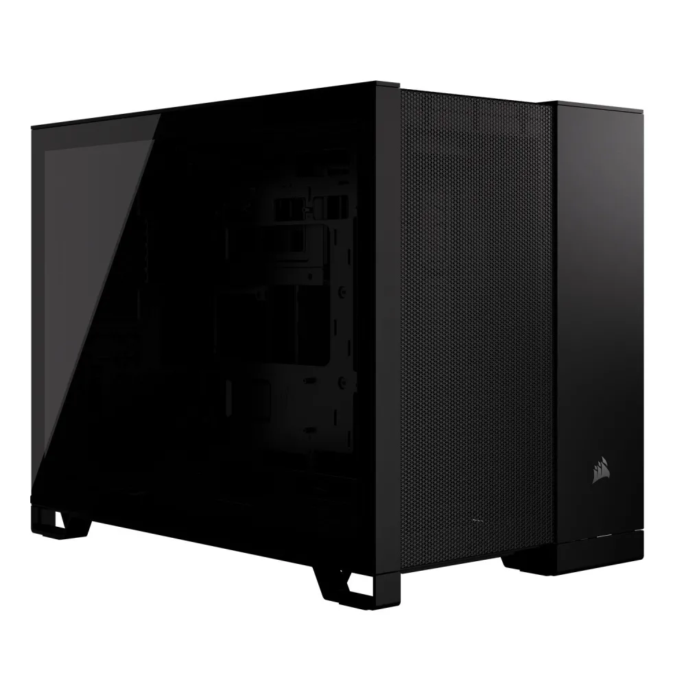 2500d airflow tempered glass micro-atx negru