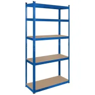 Raft metalic Rebel, 5 polite, 750kg, MDF, 180x90x40, albastru