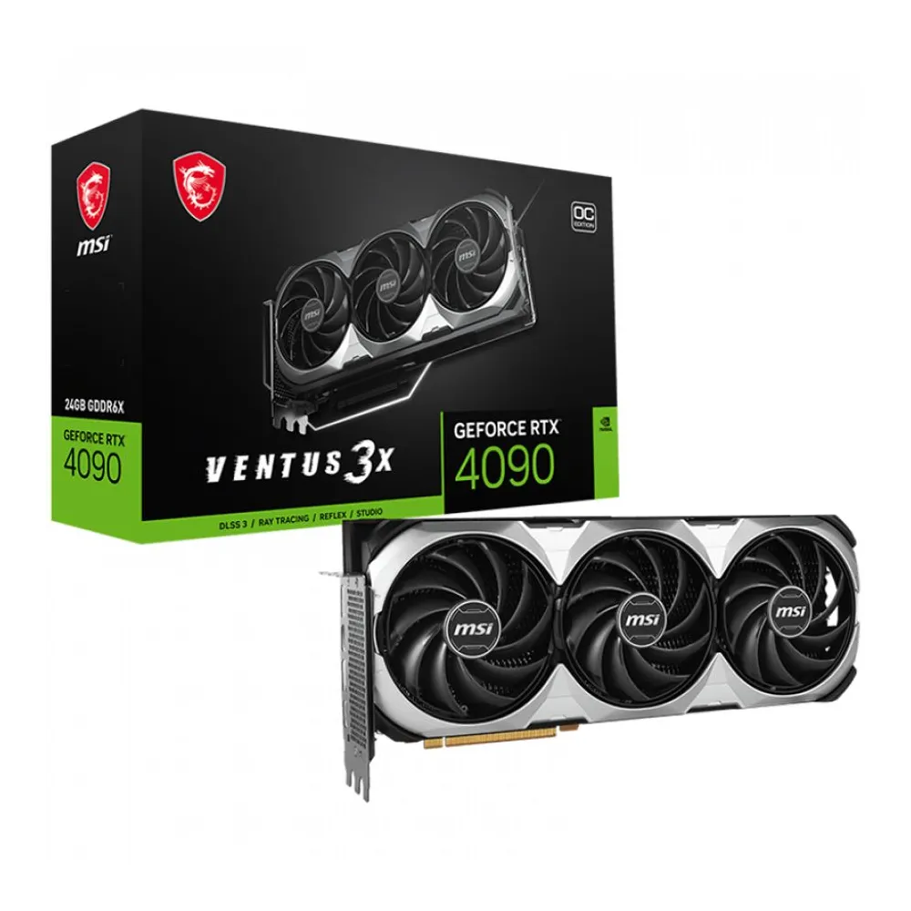Placi video msi geforce rtx 4090 ventus 3x e 24g oc  24gb gddr6x 384-bit 21 gbps effective memory clock 2550 mhz boost 16384