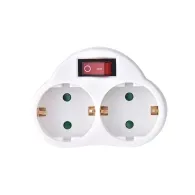 Stecher dublu cu contact protectie si intrerupator, 2 x Schuko, MT-2WS Technik