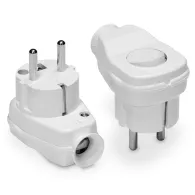 Stecher Shuko iesire laterala alb, intrerupator WT-16U/LK Plastrol