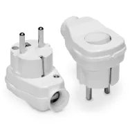 Stecher Shuko iesire laterala alb, intrerupator WT-16U/LK Plastrol