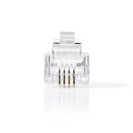 Conector transparent RJ11 tata, set 10 buc, Nedis