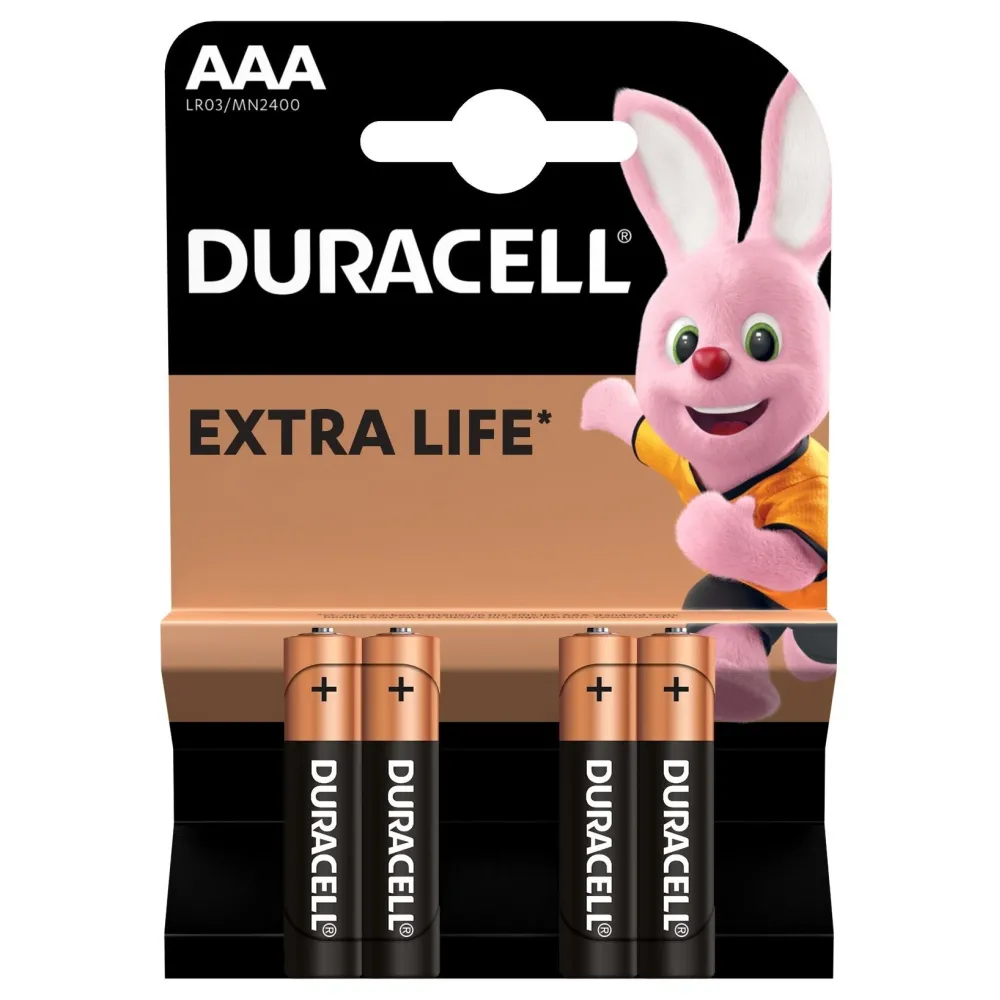 Baterie alcalina Duracell Basic R3 (AAA) 4 buc/blister