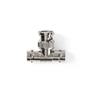 Conector BNC tata - 2x BNC mama set 10 bucati metal Nedis