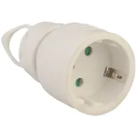 Cupla Shuko cu inel de prindere iesire dreapta, alba, Well