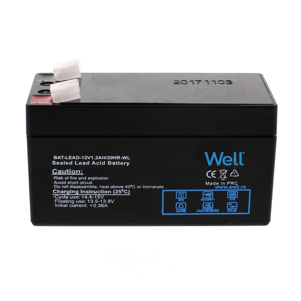 Acumulator plumb acid Well 12V 1.2AH, terminal T1