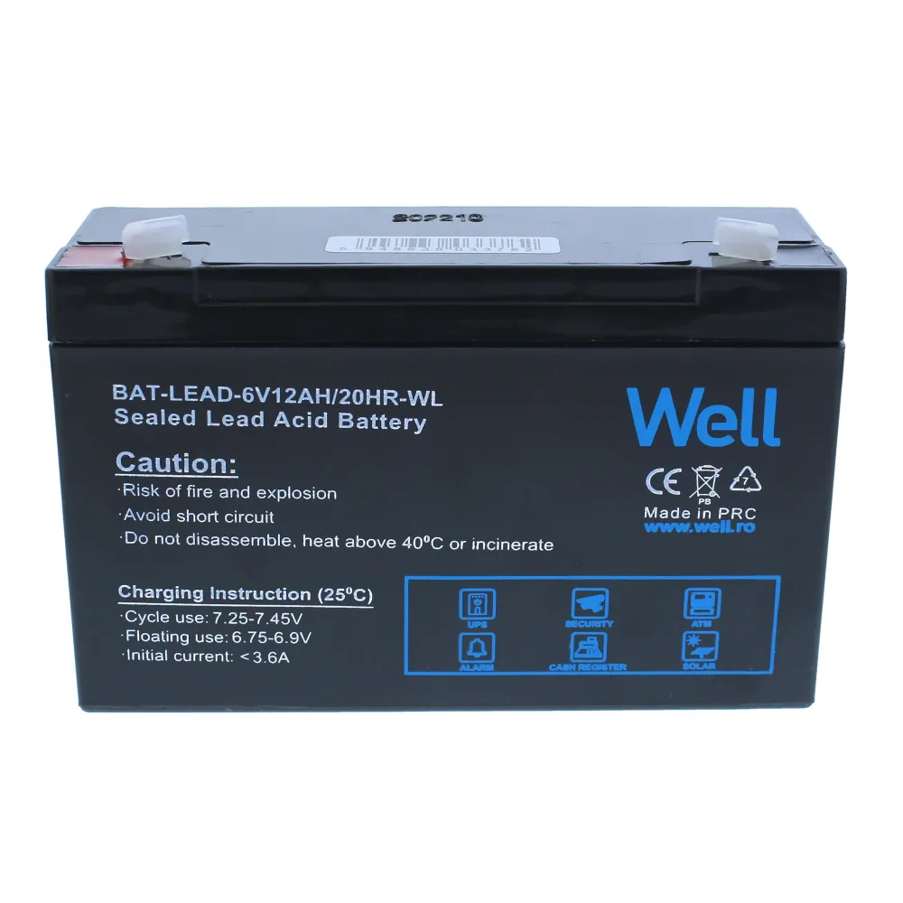 Acumulator plumb acid Well 6V 12AH, terminal T1