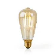 Bec WiFi Smart LED cu filament Nedis, E27, ST64, 5W, 500 lm