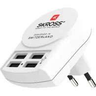 Incarcator retea Skross 1.302422, 4x USB-A 4.8A, alb