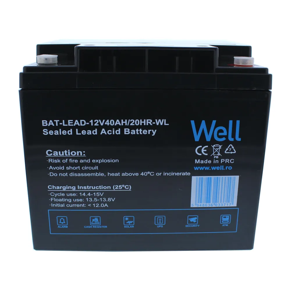 Acumulator plumb acid Well 12V 40AH, terminal M6