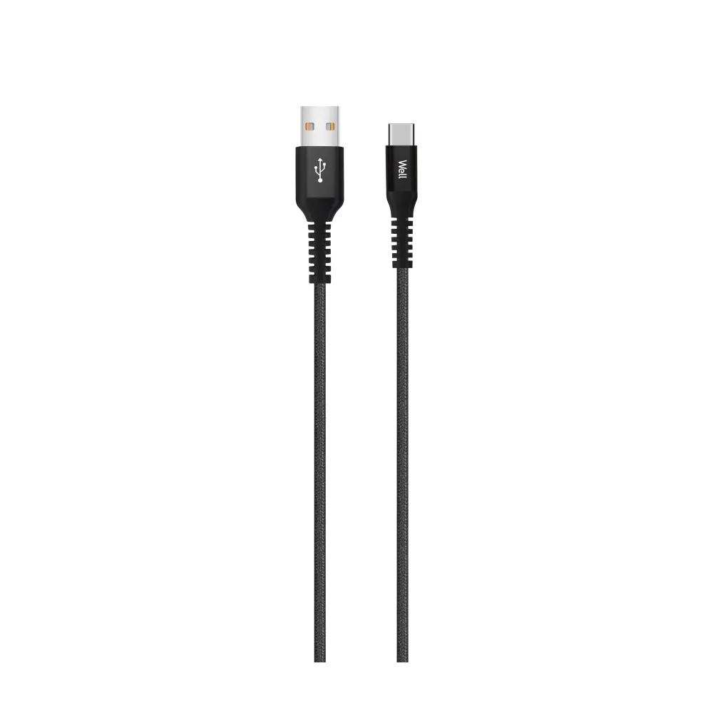 Cablu USB 2.0 A tata - USB-C, 1m, Well, negru